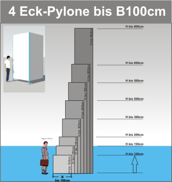 Viereck Pylone B100cm