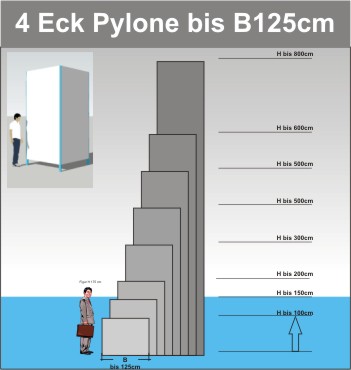 Viereck Pylone B125cm