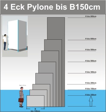 Viereck Pylone B150cm