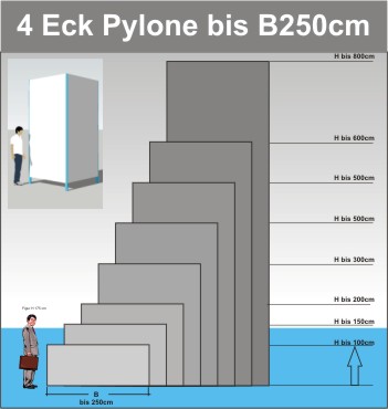 Viereck Pylone B250cm